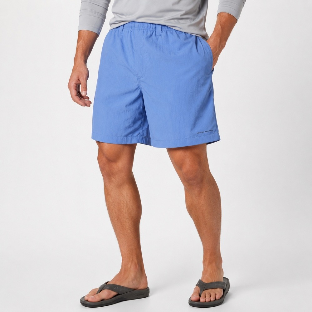 Columbia Shorts Mens XL Blue Nylon Swim Trunks Lined Omni Shade Protection
